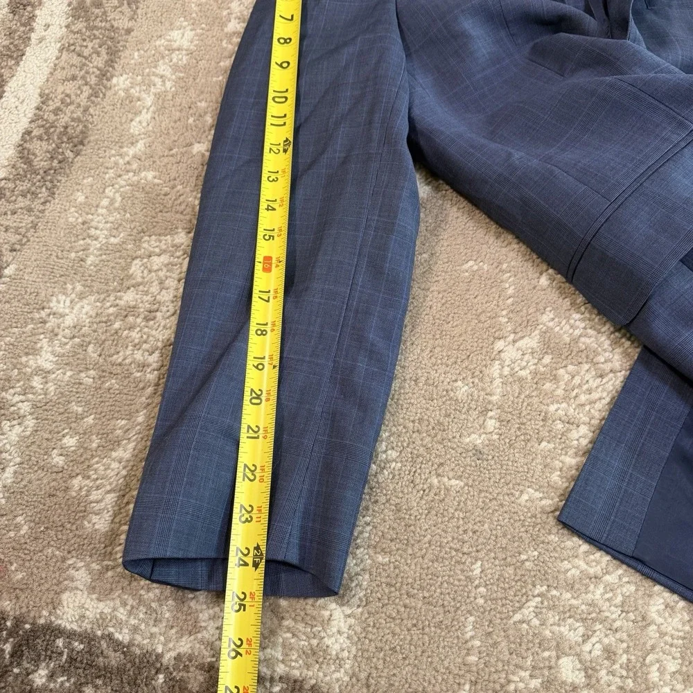 Jos. A. Bank Signature Collection Mens Two Piece Suit Blue Glen Plaid 40R 34x29
